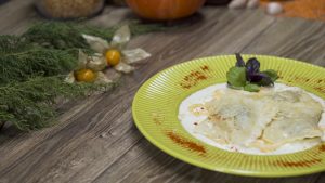 Ravioli with Sweet Potatoes and Spinach